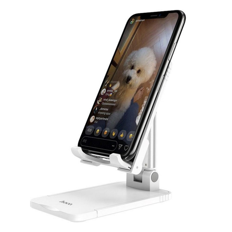 Stand Phone Hoco Folding, 4.7inch - 10inch, White | Pixelparts