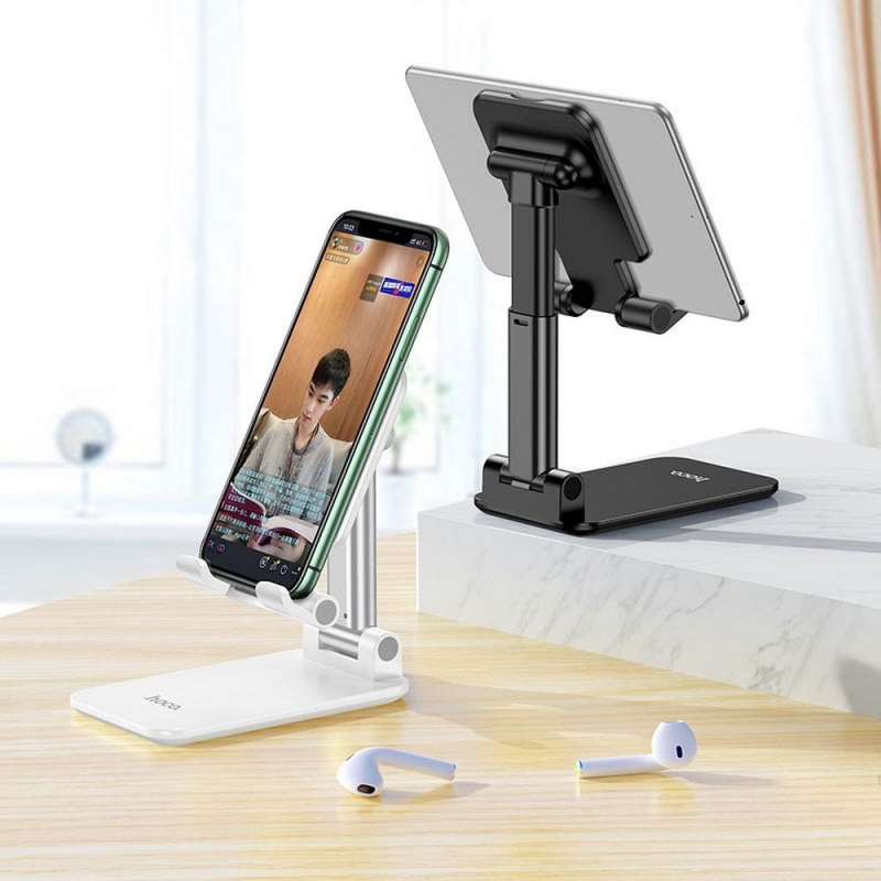 Stand Phone Hoco Folding, 4.7inch - 10inch, White | Pixelparts